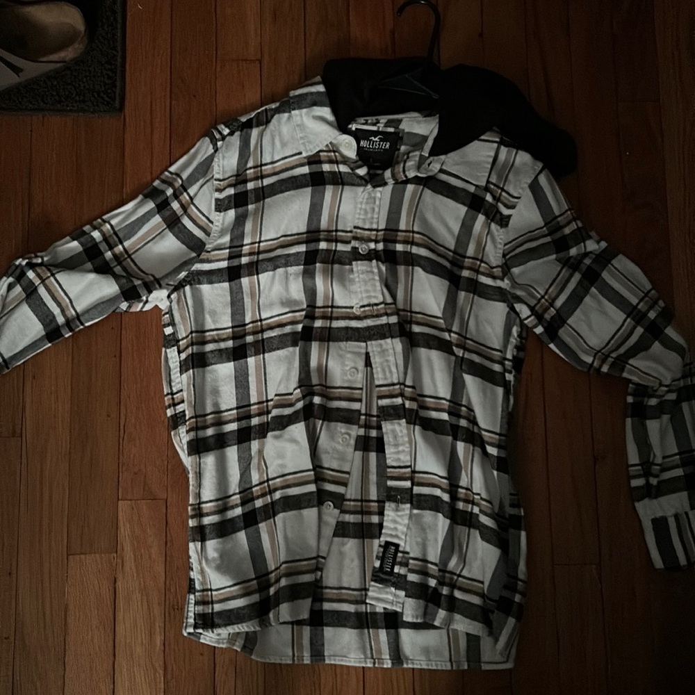 HOLLISTER FLANNEL LIGHTWEIGHT HOODIE SIZE SMALL USED
